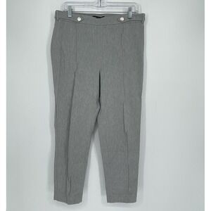 Zac & Rachel Women's Gray Stretch Pull On Ankle Trouser Dress Pants Size 14